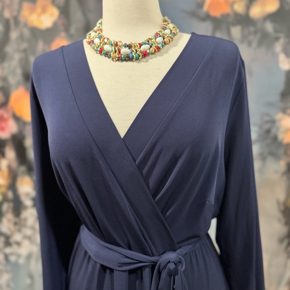 Lane Bryant Women's Long Sleeve Dress - Dark Blue - Picture 3 of 9